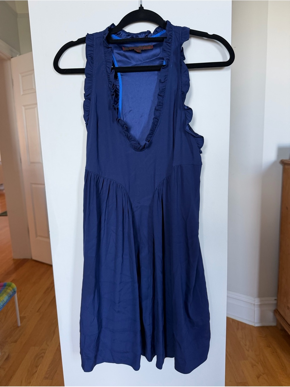 Sleeveless Ruffle-Trim bluish/purple Dress